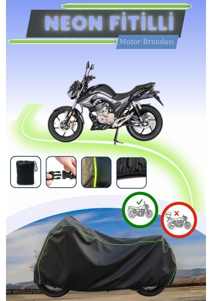 Siyah Neon Fitilli Mondial 125 Drift L Cbs Uyumlu Motor Brandası