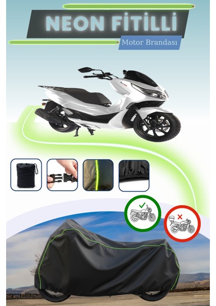 Siyah Neon Fitilli Motolux Mcx 125 Uyumlu Motor Brandası