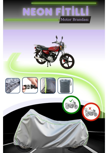 Gri Neon Fitilli Abush Cga 125I Uyumlu Motosiklet Brandası