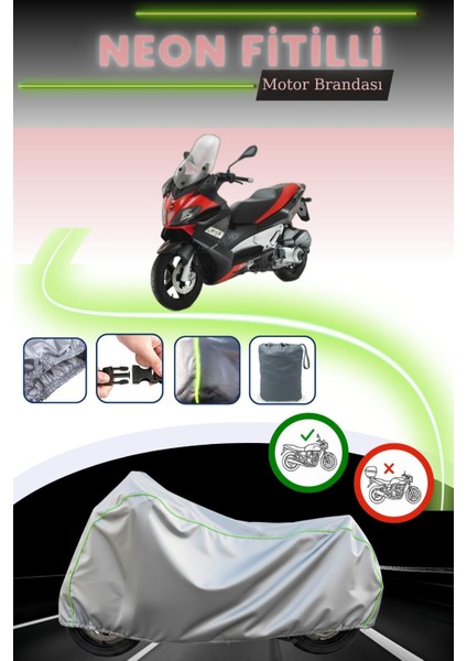 Gri Neon Fitilli Aprilia Sr Max 300 Ie Uyumlu Motosiklet Brandası