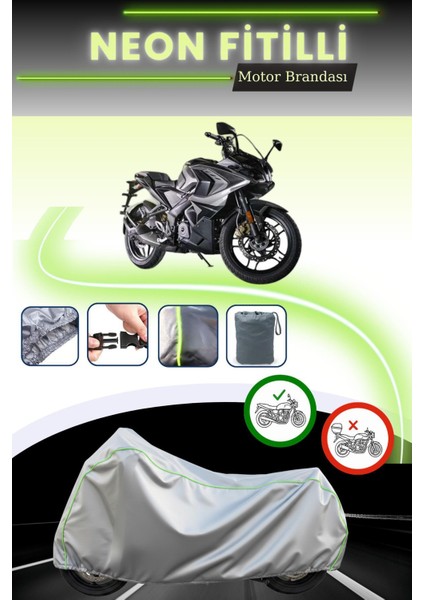 Gri Neon Fitilli Bajaj Pulsar Rs 200 Uyumlu Motosiklet Brandası