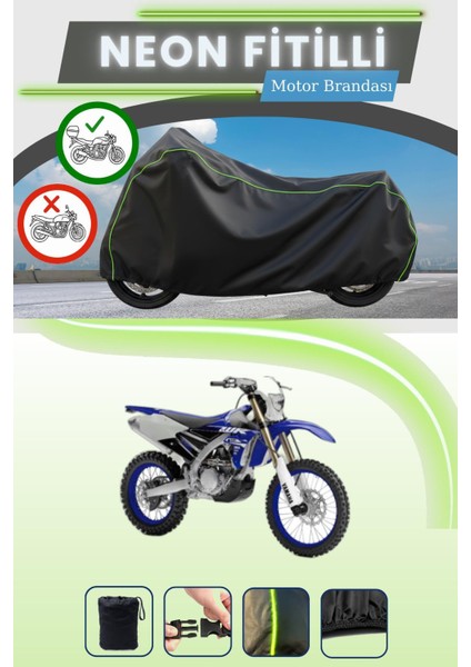 Siyah Arka Çanta Uyumlu Neon Fitilli Yamaha Wr 450 F Uyumlu Motor Brandası
