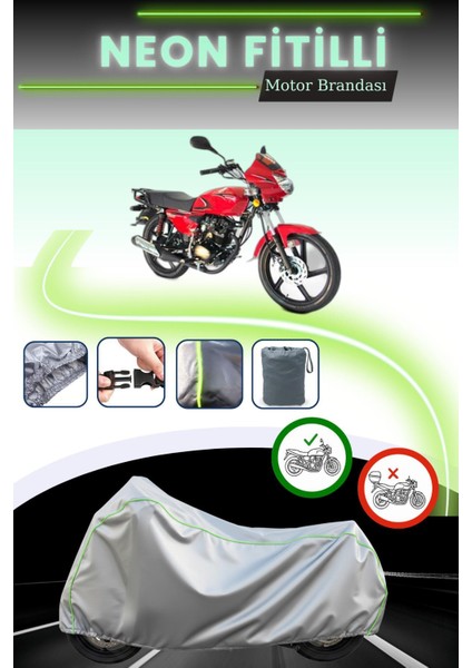 Gri Neon Fitilli Kanuni Breton Sl 125 Uyumlu Motosiklet Brandası
