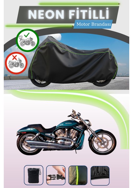 Siyah Arka Çanta Uyumlu Neon Fitilli Harley Davidson Screamin Eagle V-Rod Vrscse Motor Brandası