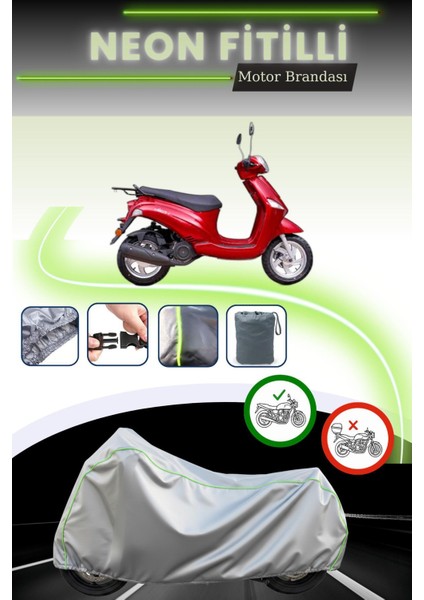 Gri Neon Fitilli Kanuni Wiki 125 Uyumlu Motosiklet Brandası