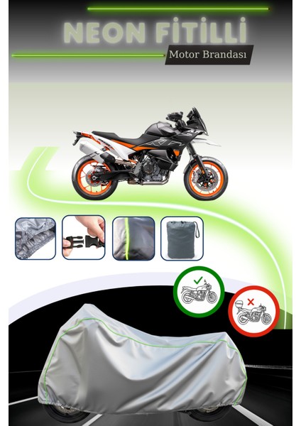 Gri Neon Fitilli Ktm 890 Smt Uyumlu Motosiklet Brandası