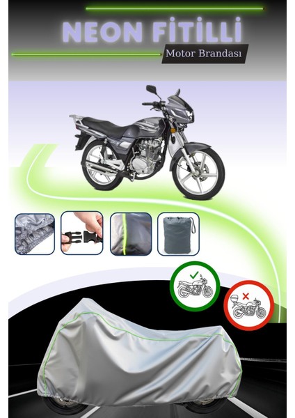 Gri Neon Fitilli Kanuni Windys 150 Lx Uyumlu Motosiklet Brandası