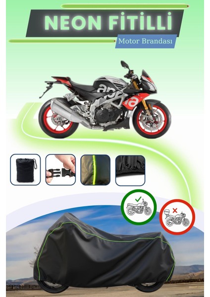 Siyah Neon Fitilli Aprilia Tuono V4 1100 Factory Uyumlu Motor Brandası