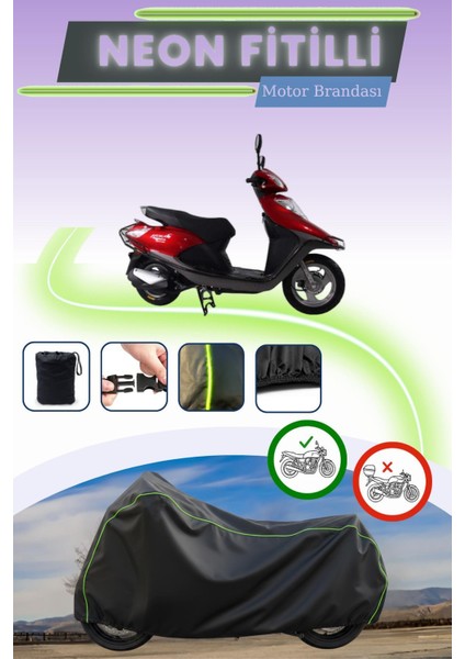 Siyah Neon Fitilli Arora Ar 100T 2A Special Uyumlu Motor Brandası