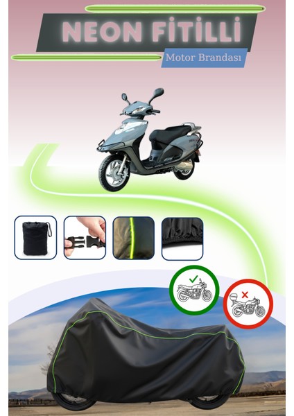 Siyah Neon Fitilli Arora Special 125 Uyumlu Motor Brandası