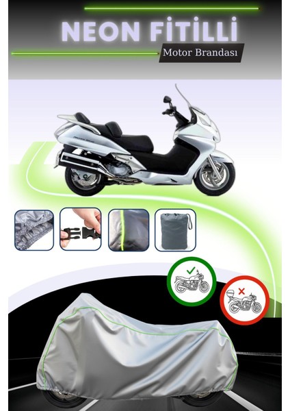 Gri Neon Fitilli Honda Fjs 600 Silverwing Abs Uyumlu Motosiklet Brandası