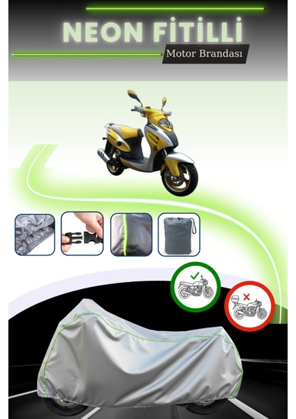 Gri Neon Fitilli Mondial 125 Rr Uyumlu Motosiklet Brandası