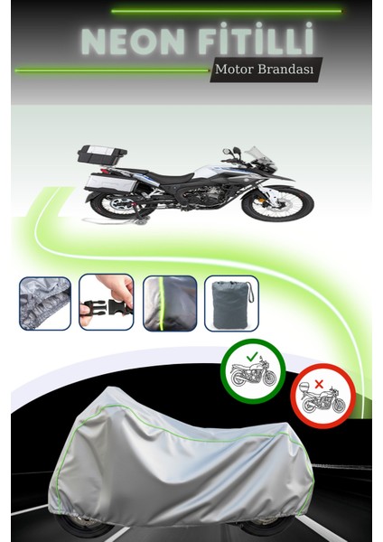 Gri Neon Fitilli Mondial RX3I Evo-Abs Uyumlu Motosiklet Brandası