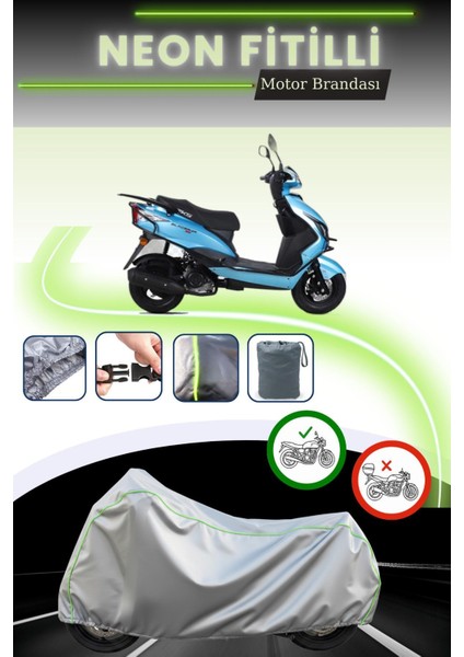 Gri Neon Fitilli Rks Blazer 50 Xr Uyumlu Motosiklet Brandası