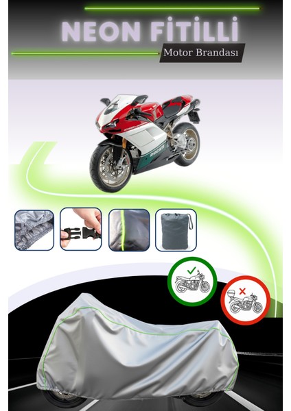 Gri Neon Fitilli Ducati 1098 Tricolore Uyumlu Motosiklet Brandası