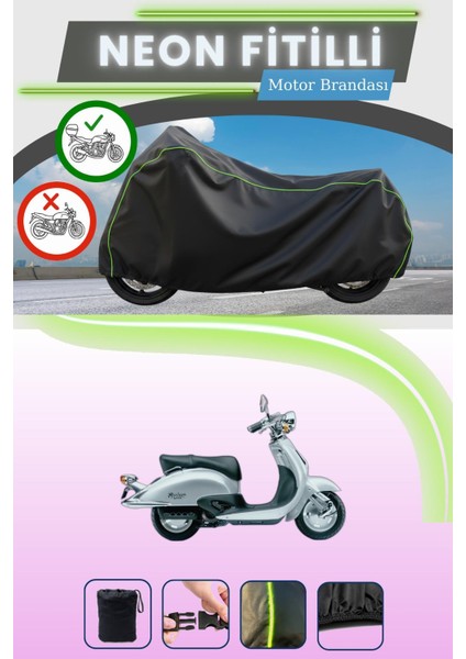 Siyah Arka Çanta Uyumlu Neon Fitilli Honda Shadow Srx 90 Uyumlu Motor Brandası