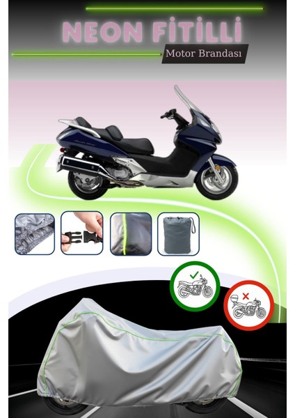 Gri Neon Fitilli Honda Sw T600 Uyumlu Motosiklet Brandası