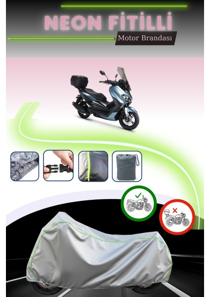 Gri Neon Fitilli Rks Grace 202 Pro Uyumlu Motosiklet Brandası