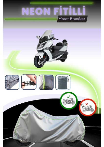 Gri Neon Fitilli Sym Joymax 250I Abs Uyumlu Motosiklet Brandası