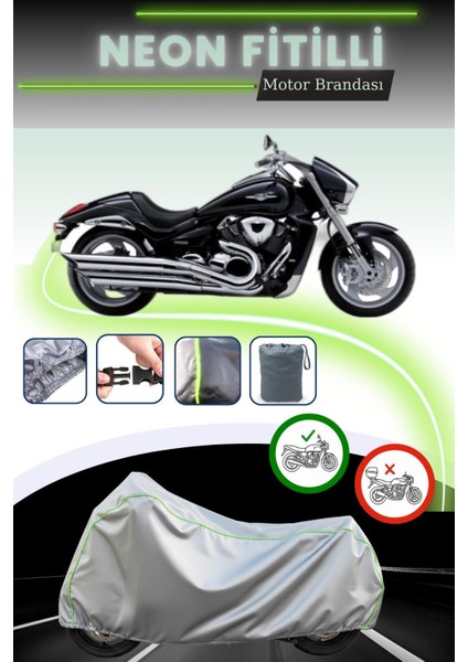 Gri Neon Fitilli Suzuki Vzr 1800 Intruder Uyumlu Motosiklet Brandası