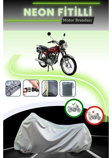 Gri Neon Fitilli Mondial 125 Mg Classic Uyumlu Motosiklet Brandası