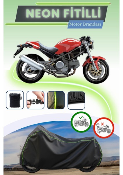 Siyah Neon Fitilli Ducati Monster 620IE Uyumlu Motor Brandası