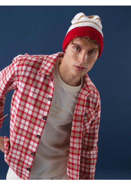 Erkek Camel Yumuşak Dokulu Standart Fit Bere