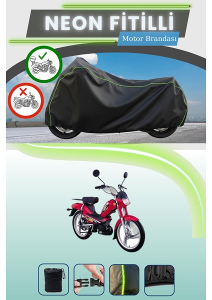 Siyah Arka Çanta Uyumlu Neon Fitilli Yamaha Galaxy Uyumlu Motor Brandası