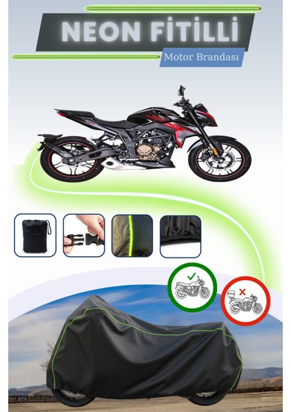 Siyah Neon Fitilli Voge 300 R Uyumlu Motor Brandası
