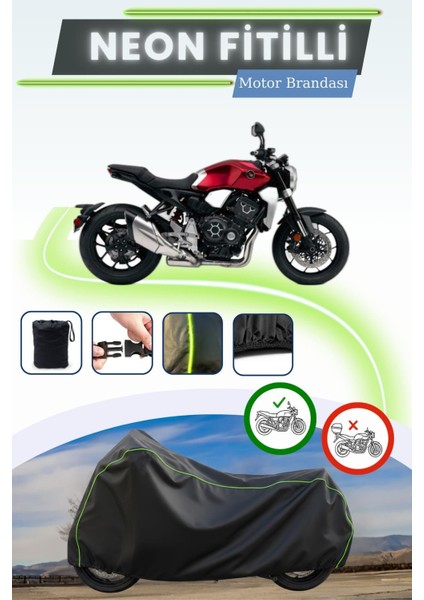 Siyah Neon Fitilli Honda Cb 1000 R Uyumlu Motor Brandası