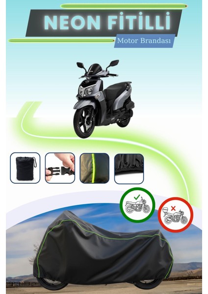 Siyah Neon Fitilli Sym Hd2 200I Uyumlu Motor Brandası
