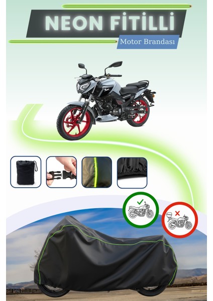 Siyah Neon Fitilli Tvs Raider 125 Uyumlu Motor Brandası