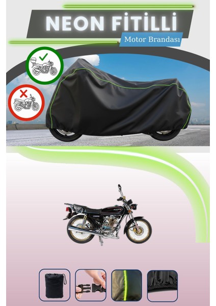 Siyah Arka Çanta Uyumlu Neon Fitilli Arora Ar 100-8 A Modifiye Uyumlu Motor Brandası
