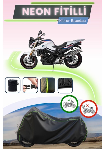 Siyah Neon Fitilli Bmw F 800 R Uyumlu Motor Brandası