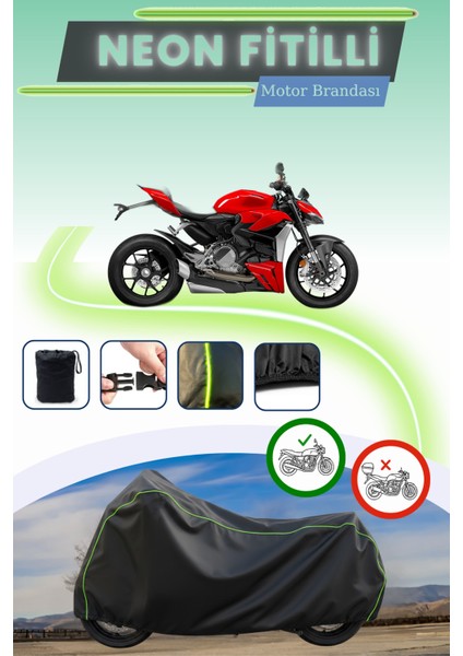 Siyah Neon Fitilli Ducati Streetfighter V2 Uyumlu Motor Brandası
