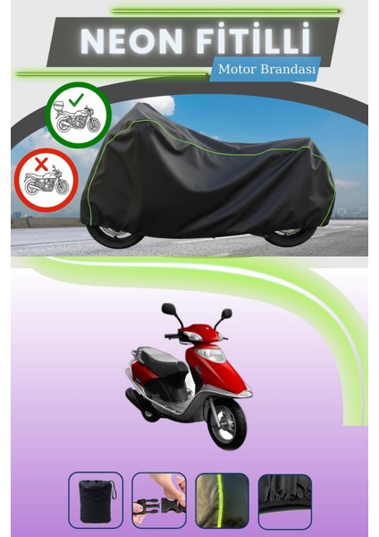 Siyah Arka Çanta Uyumlu Neon Fitilli Yuki TK50Q3 Picasso 50 Uyumlu Motor Brandası