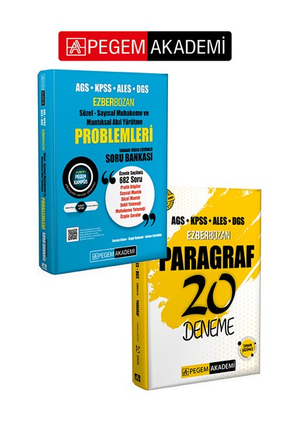 Pegem Akademi Ags Kpss Ales Dgs Ezberbozan Paragraf 20 Deneme + A