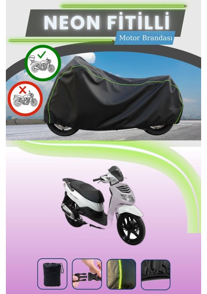Siyah Arka Çanta Uyumlu Neon Fitilli Sym Hd Evo 200 Uyumlu Motor Brandası