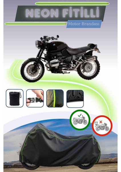 Siyah Neon Fitilli Bmw R 1100 R Uyumlu Motor Brandası