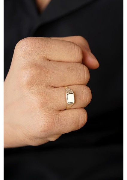 14 Ayar Altın Küp Işlemeli Şövalye Erkek Yüzük fiyatları