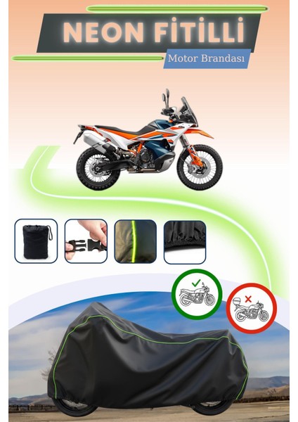 Siyah Neon Fitilli Ktm 890 Adventure R Uyumlu Motor Brandası