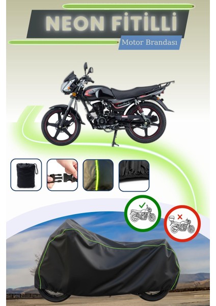 Siyah Neon Fitilli Mondial 150 Mg Superboy x Uyumlu Motor Brandası