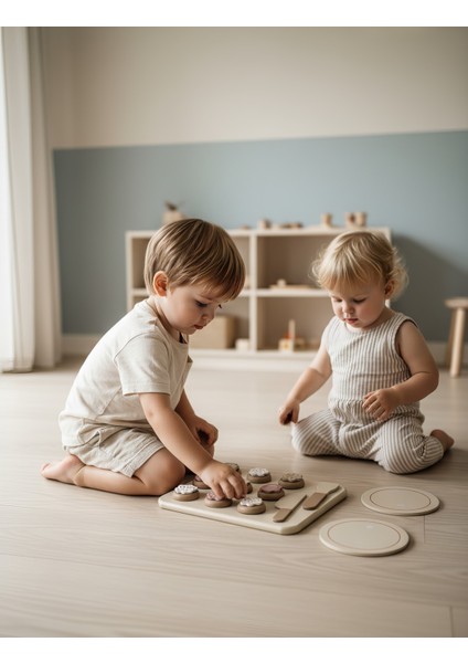 Ahşap Kurabiye Yapma Oyuncağı - 22 Parça Montessori Eğitici Set fırsatları