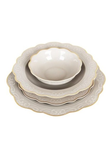 Laurance Taş Rengi New Bone China Yemek Takımı 24 Parça fiyatları