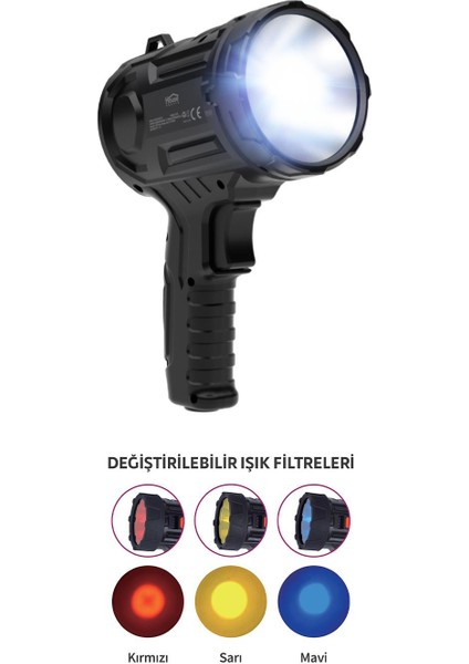 HP76 Solar Şarjlı 6 Modlu 1200 Mah 650 Lümen El Feneri Siyah fırsatları