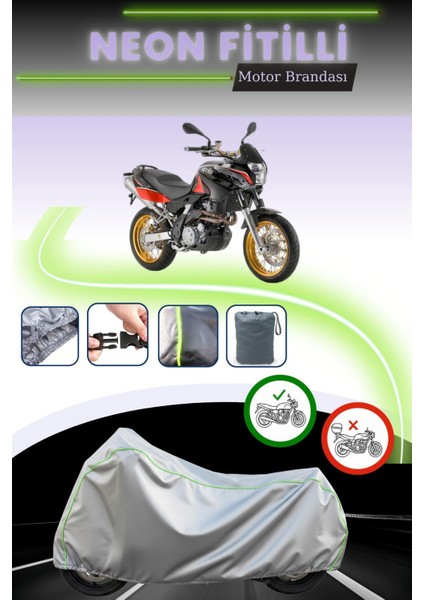 Gri Neon Fitilli Aprilia Pegaso 650 Uyumlu Motosiklet Brandası