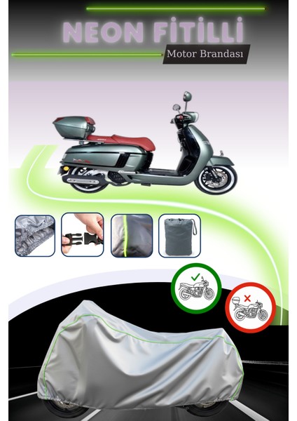 Gri Neon Fitilli Arora Mojito Pro S Uyumlu Motosiklet Brandası