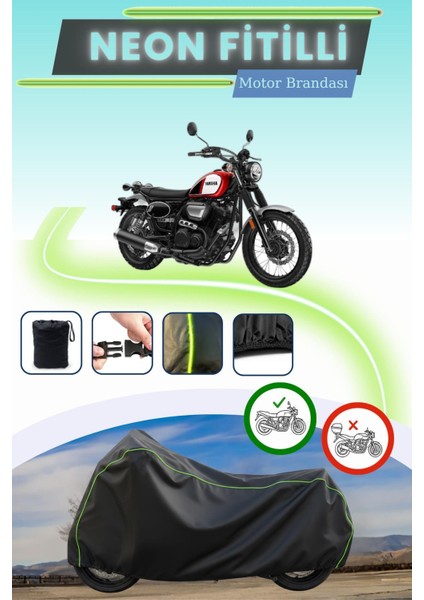 Siyah Neon Fitilli Yamaha SCR950 Uyumlu Motor Brandası