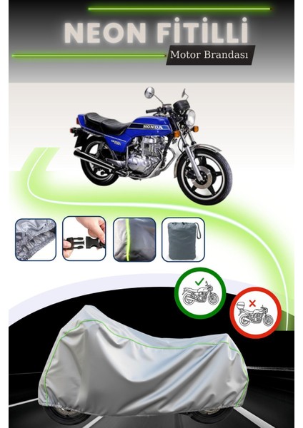 Gri Neon Fitilli Honda Cb 250 Uyumlu Motosiklet Brandası