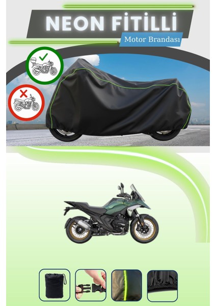 Siyah Arka Çanta Uyumlu Neon Fitilli Bmw R 1300 Gs Uyumlu Motor Brandası